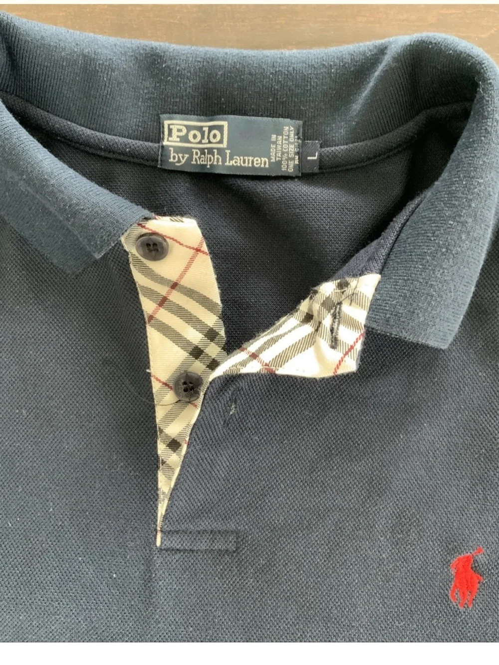 Polo by Ralph Lauren Navy Long-Sleeve Polo with Red Pony Embroidery